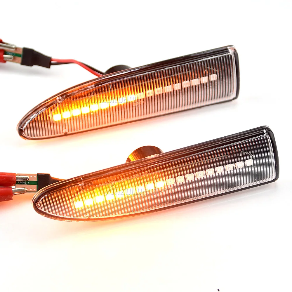 Luces LED de señal de giro dinámicas para coche, marcador lateral de guardabarros, lámpara indicadora intermitente, ámbar, 2 piezas, Para Jaguar x-type 2002, 2003, 2004-2009 - imagen 2