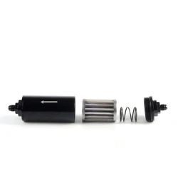 Filtro de combustible E85 en acero inoxidable, 100 micras AN6-AN10