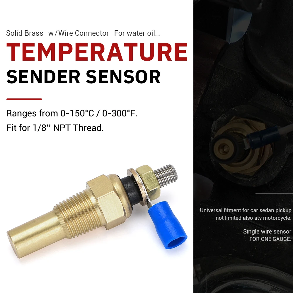Sensor de temperatura aceite 1/8 NPT 12V para coche de carreras TSU01 - imagen 2
