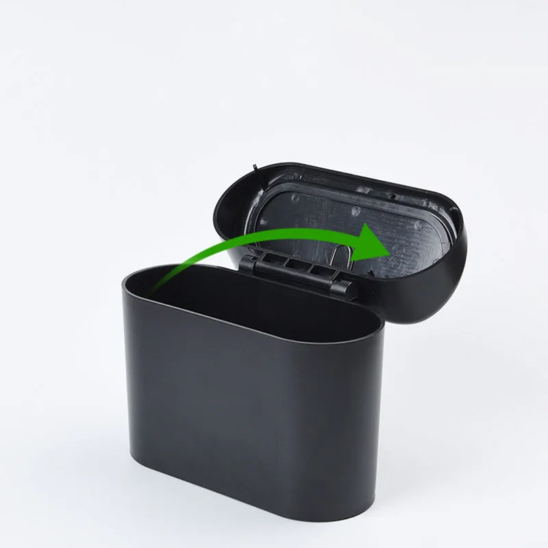 Cubo de basura colgante para coche, caja de almacenamiento de polvo, Abs negro, tipo cuadrado, accesorios interiores - imagen 2