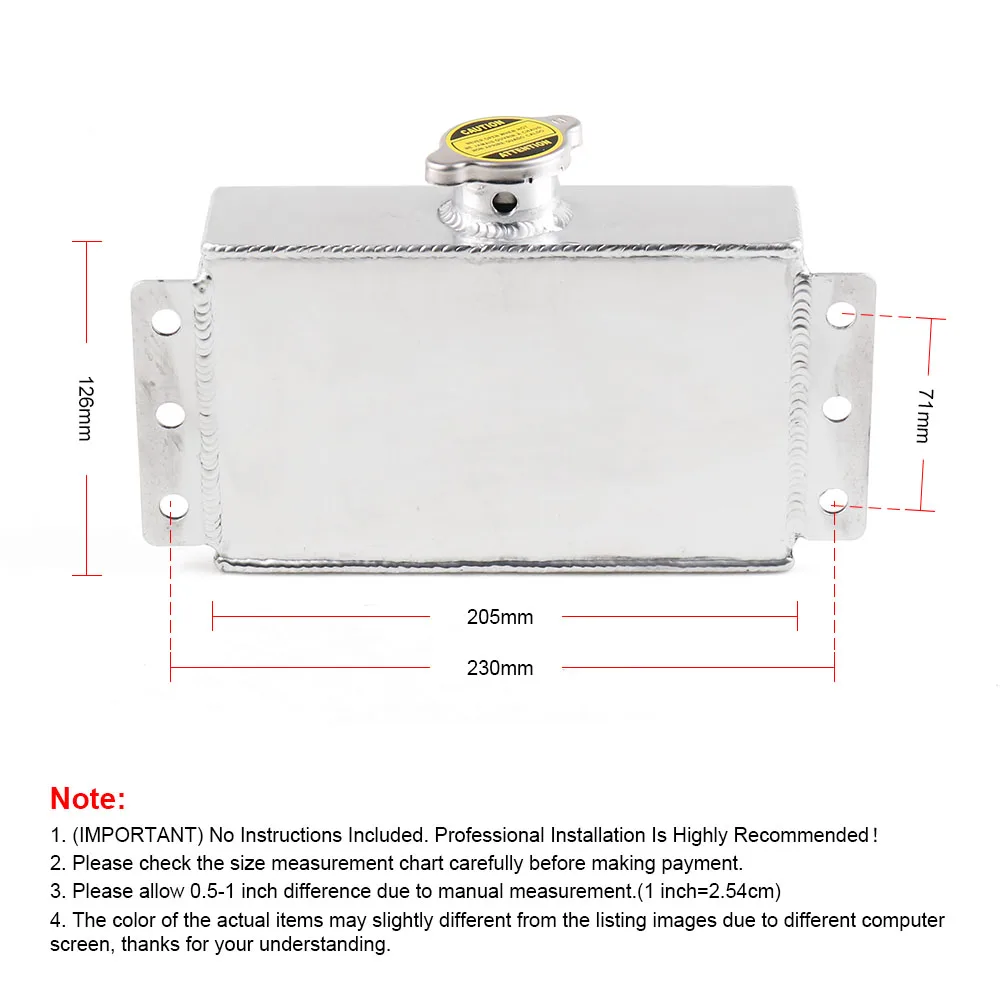 Depósito de expansión de refrigerante de aluminio universal - imagen 4