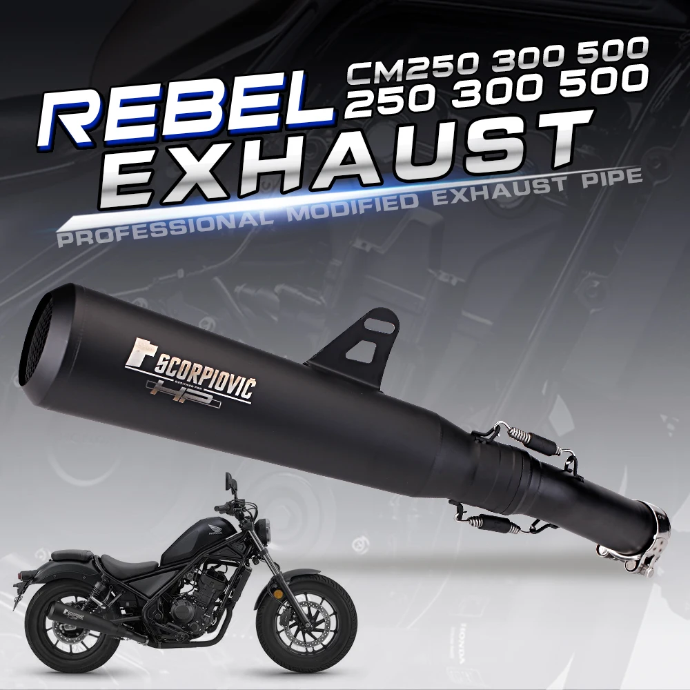 Silenciador medio de escape para Honda Rebel 500 - inoxidable