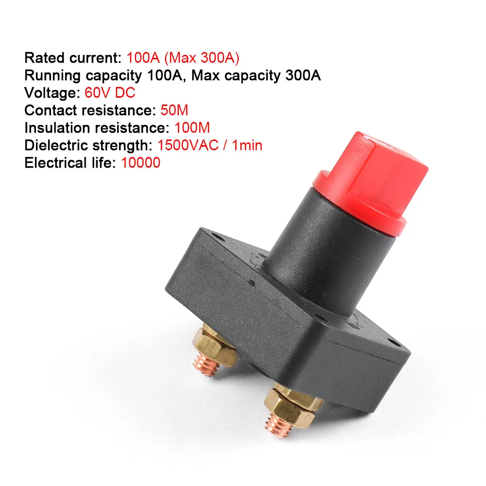 Interruptor corte batería 12V 100A impermeable para coche - imagen 2