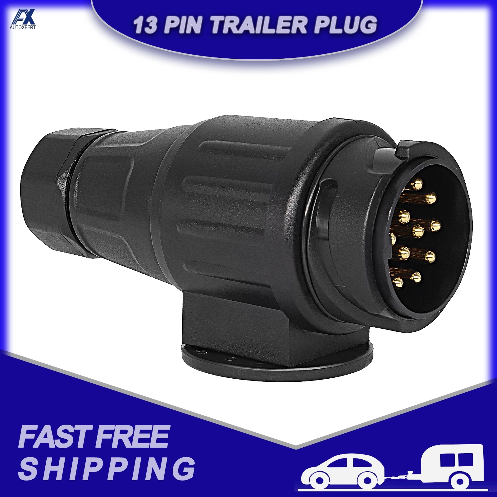 Enchufe de remolque 13 pines 12V para coche, caravana y RV