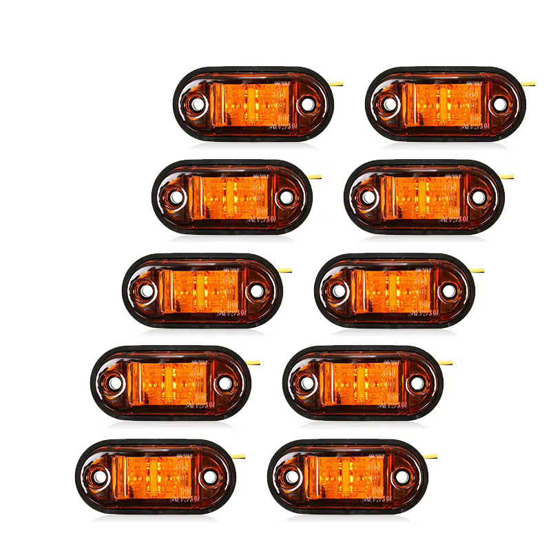 Luz LED lateral ámbar para vehículo, vista frontal