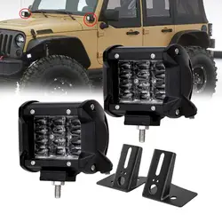 Faro LED todoterreno 4″ con soporte pilar A – Jeep Wrangler JK