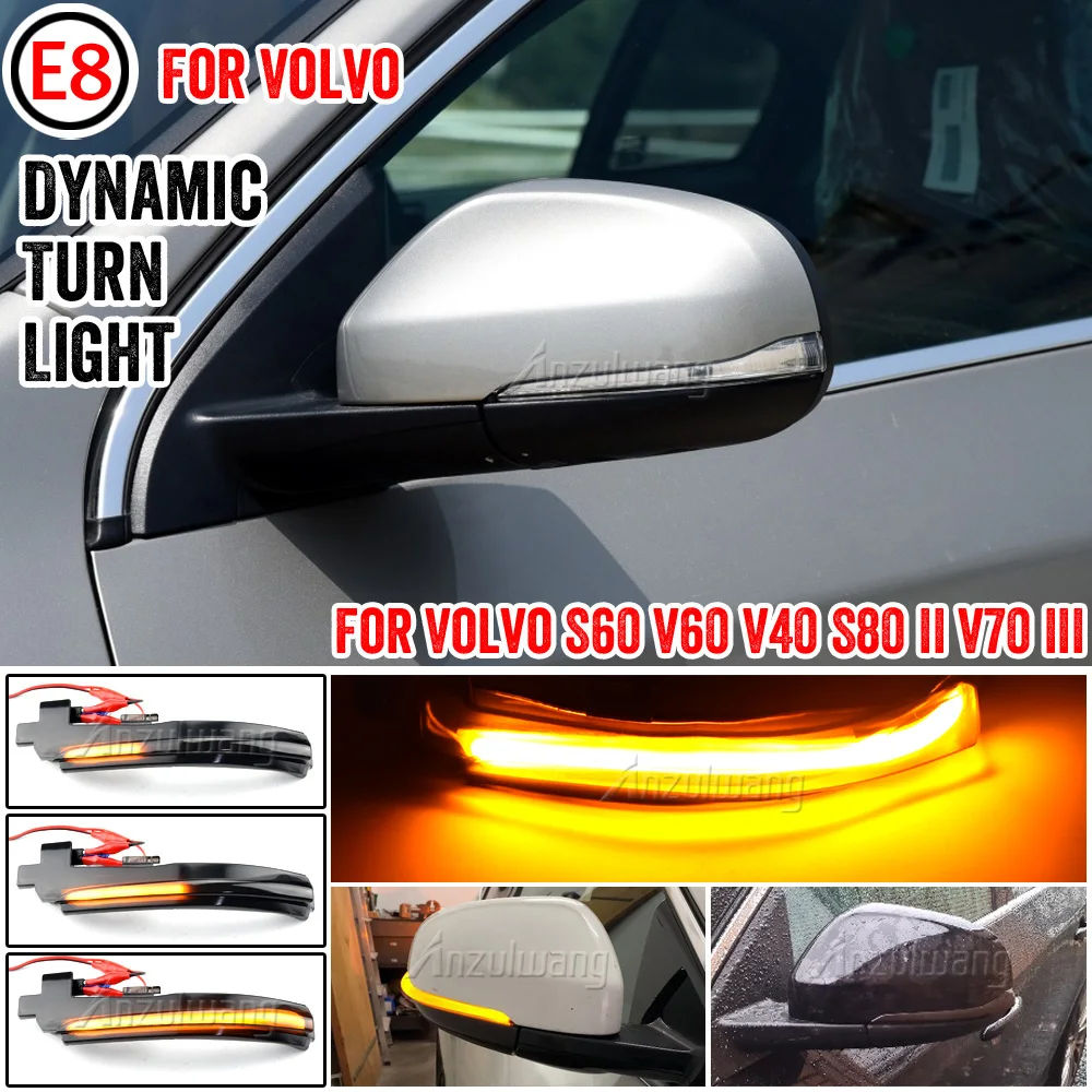 Para Volvo V40 CC II V60 S60 2011-2018 S80 V70 III espejo retrovisor LED dinámico lámpara indicadora de señal de giro secuencial