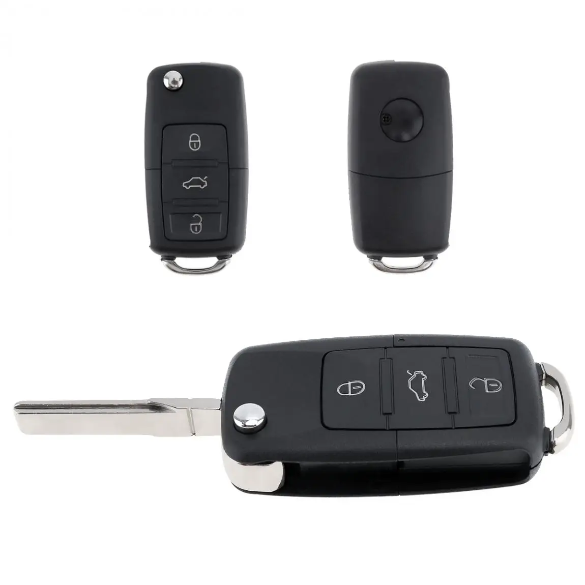 Carcasa mando a distancia VW B5 3 botones, llave abatible, sin chip - imagen 3