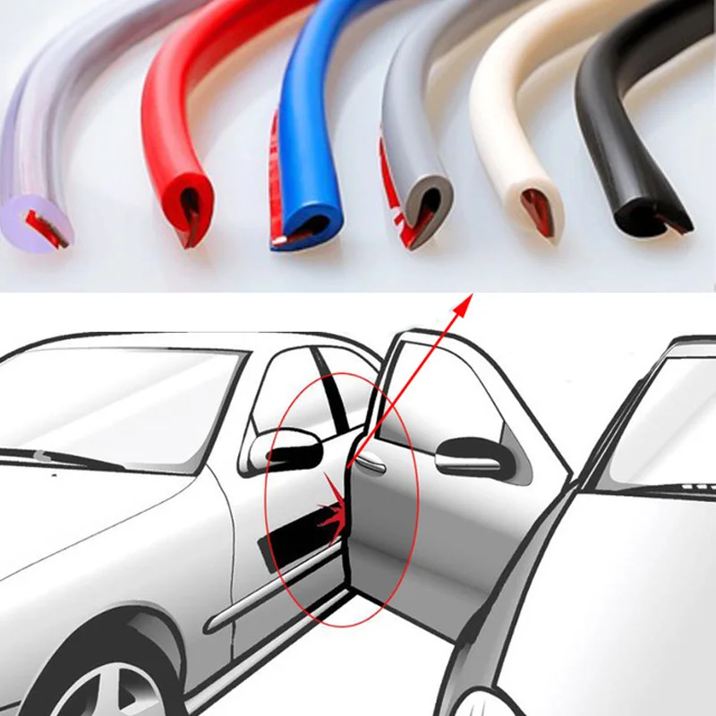 Burlete universal puertas coche – perfil estanqueidad 5 metros
