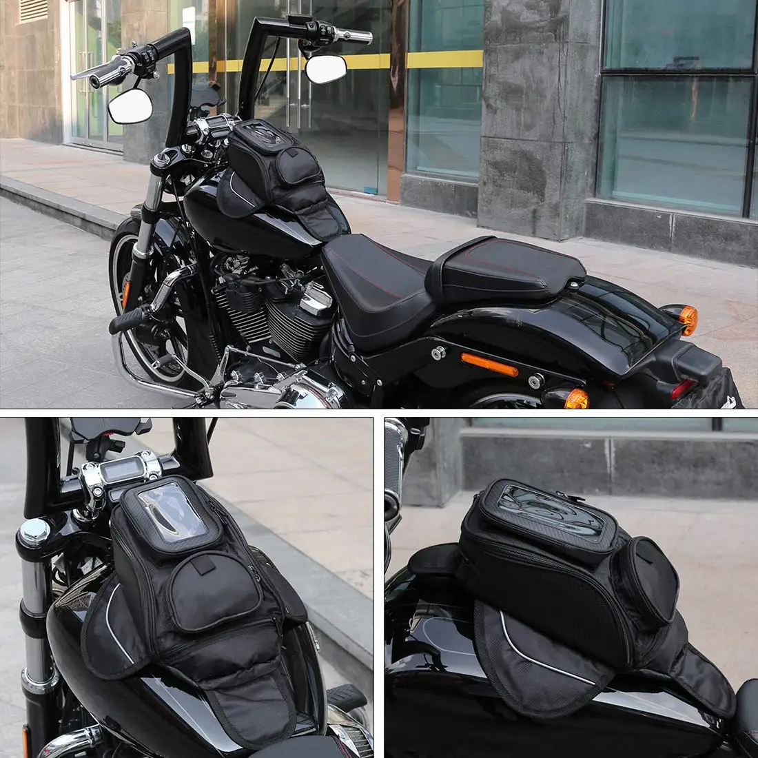 Bolsa magnética impermeable Oxford para tanque de moto con ventana - imagen 2