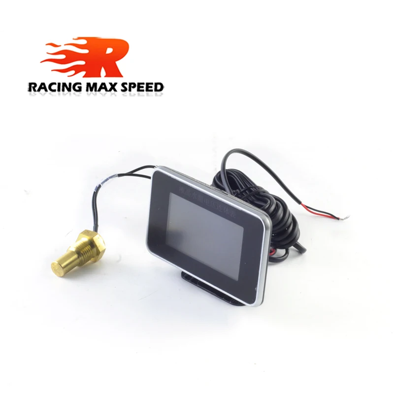 Medidor de voltímetro con pantalla Digital LCD 2 en 1 para coche y medidor de temperatura del agua