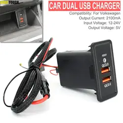 Cargador coche USB dual QC3.0 12V para SEAT Ibiza y VW Golf