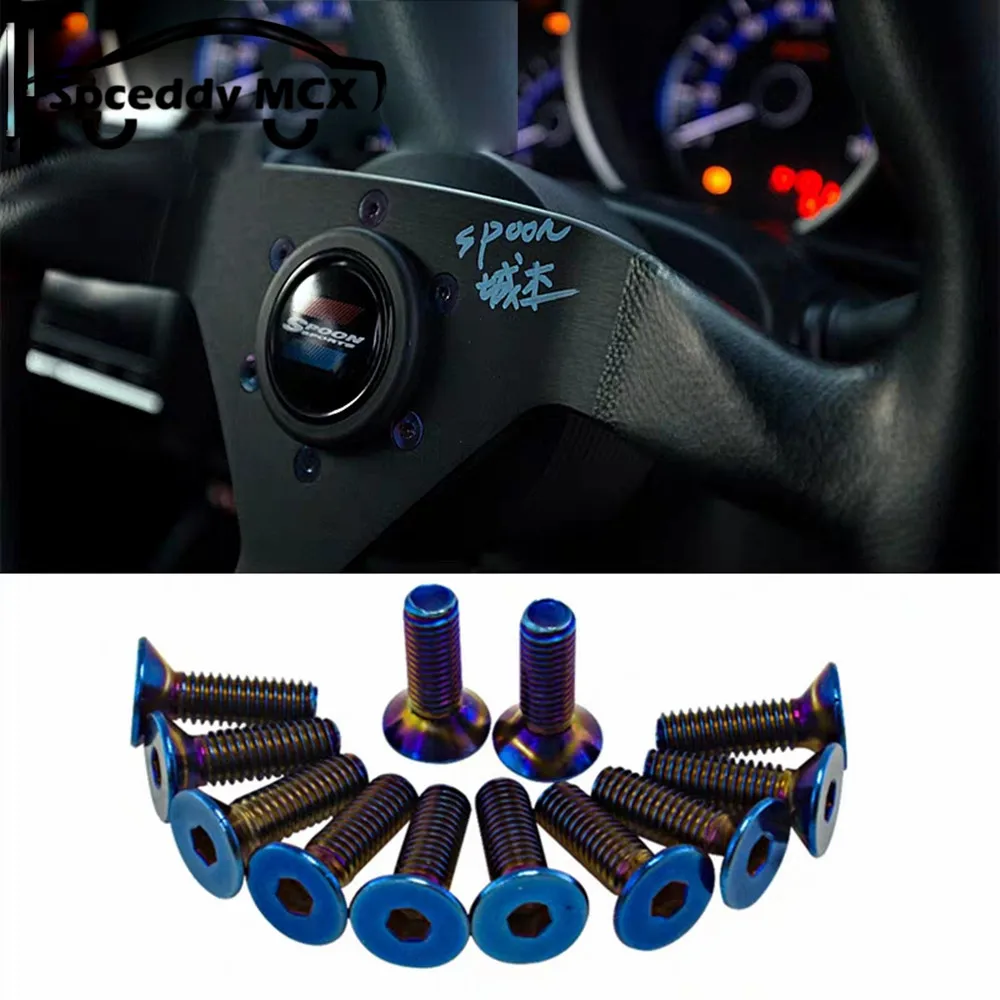 Tornillos M5 de titanio quemado para volante