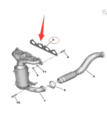 Detalles del colector de escape