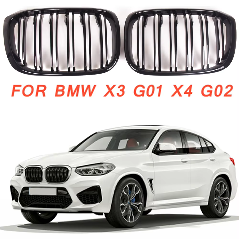 Parrilla delantera negra brillante estilo listones BMW X3 G01 y X4 G02