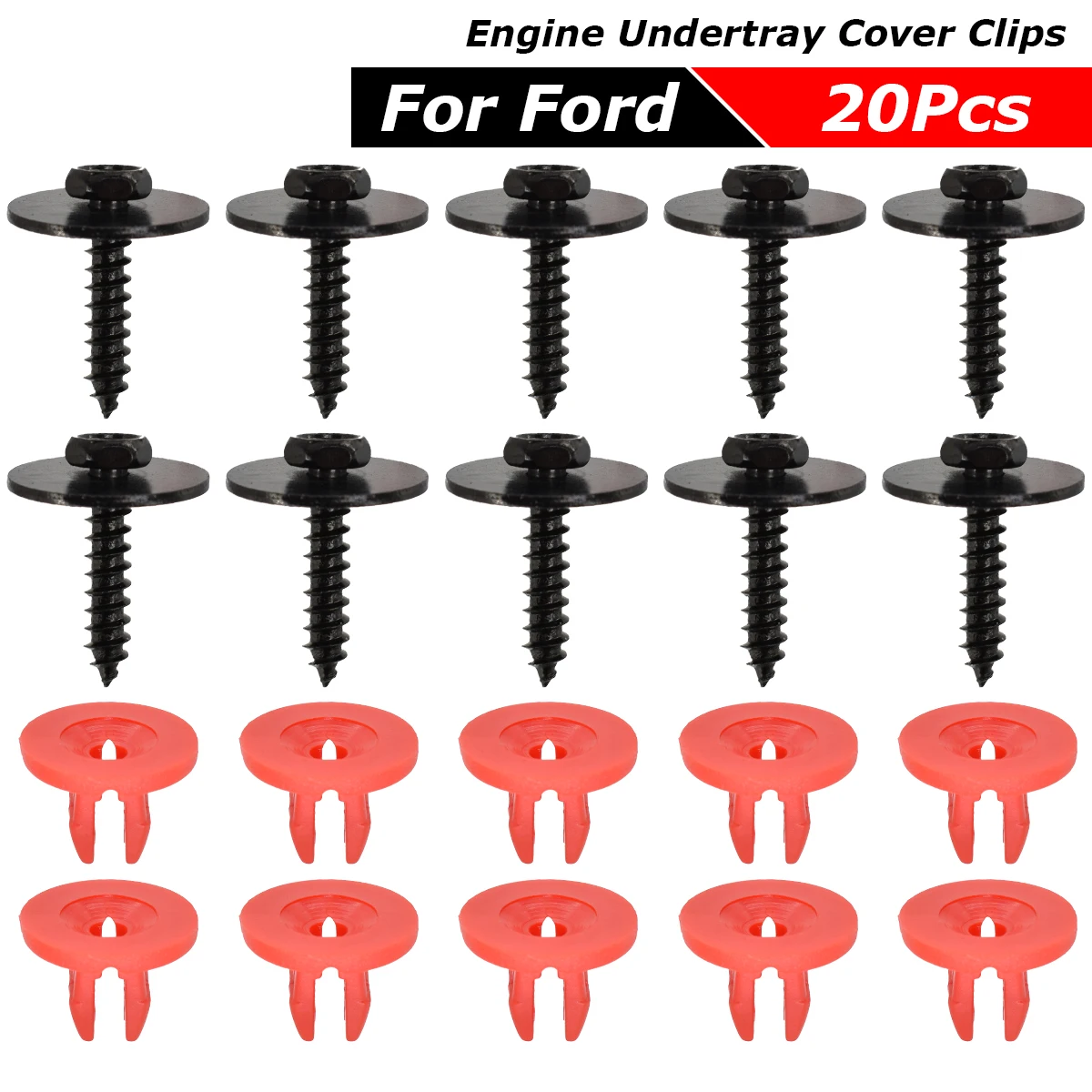 20 piezas cubierta inferior de motor de coche Clips tornillos cubierta inferior protector para Ford Focus MK2 MK3 Mondeo MK3 MK4 C Max S Max Galaxy