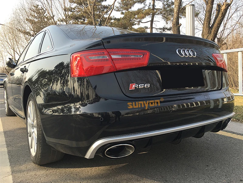 Difusor trasero Audi A6 estilo RS6 2012-2018 para parachoques estándar - imagen 5