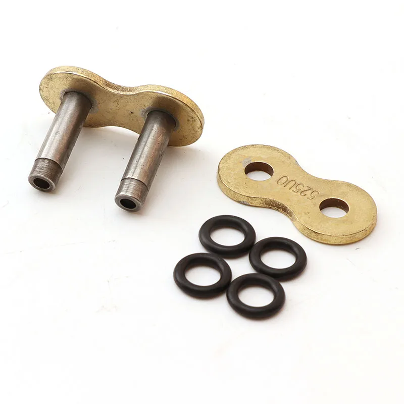 Eslabón maestro pesado cadena moto 428 520 525 530 sello tórico dorado