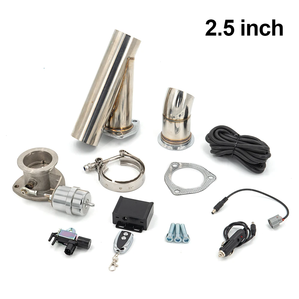 Universal 2.5 inch 3 inch exhaust E-cutout remote control with vacuum actuator y pipe bypass exhaust cutout pipe