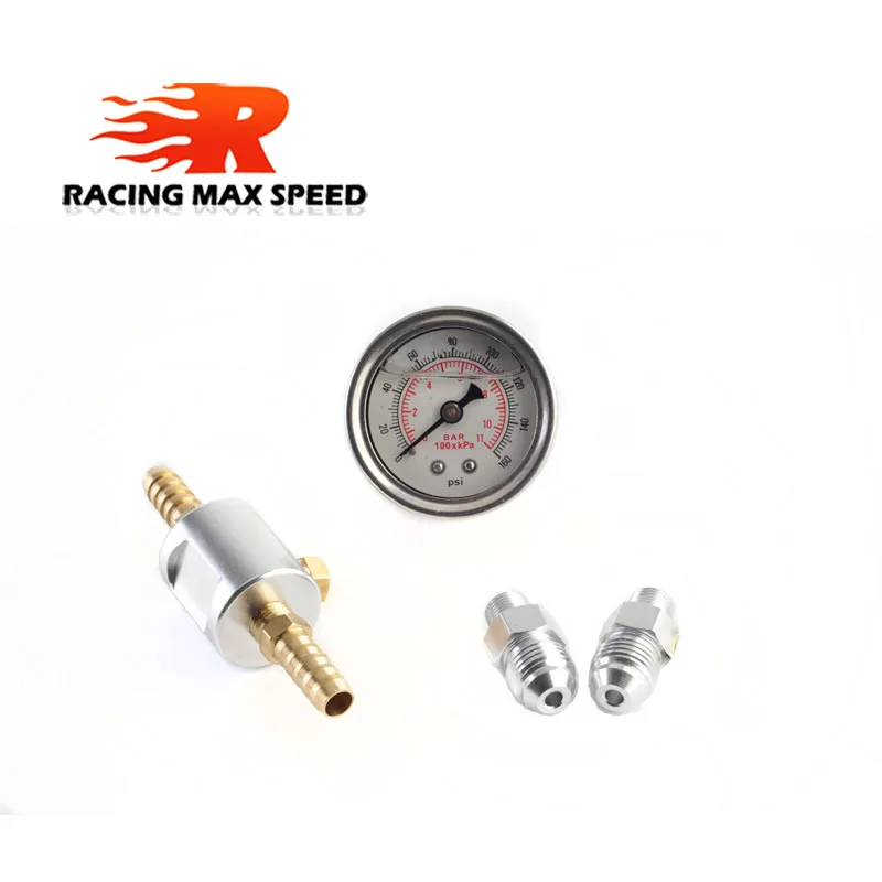 Vista frontal del medidor de presión de combustible RAQR-RACING
