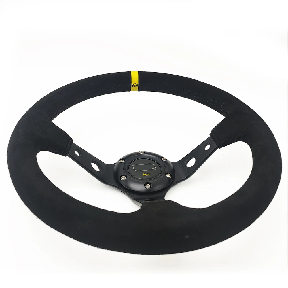 Volante deportivo de ante de 320 mm con plato profundo - imagen 4