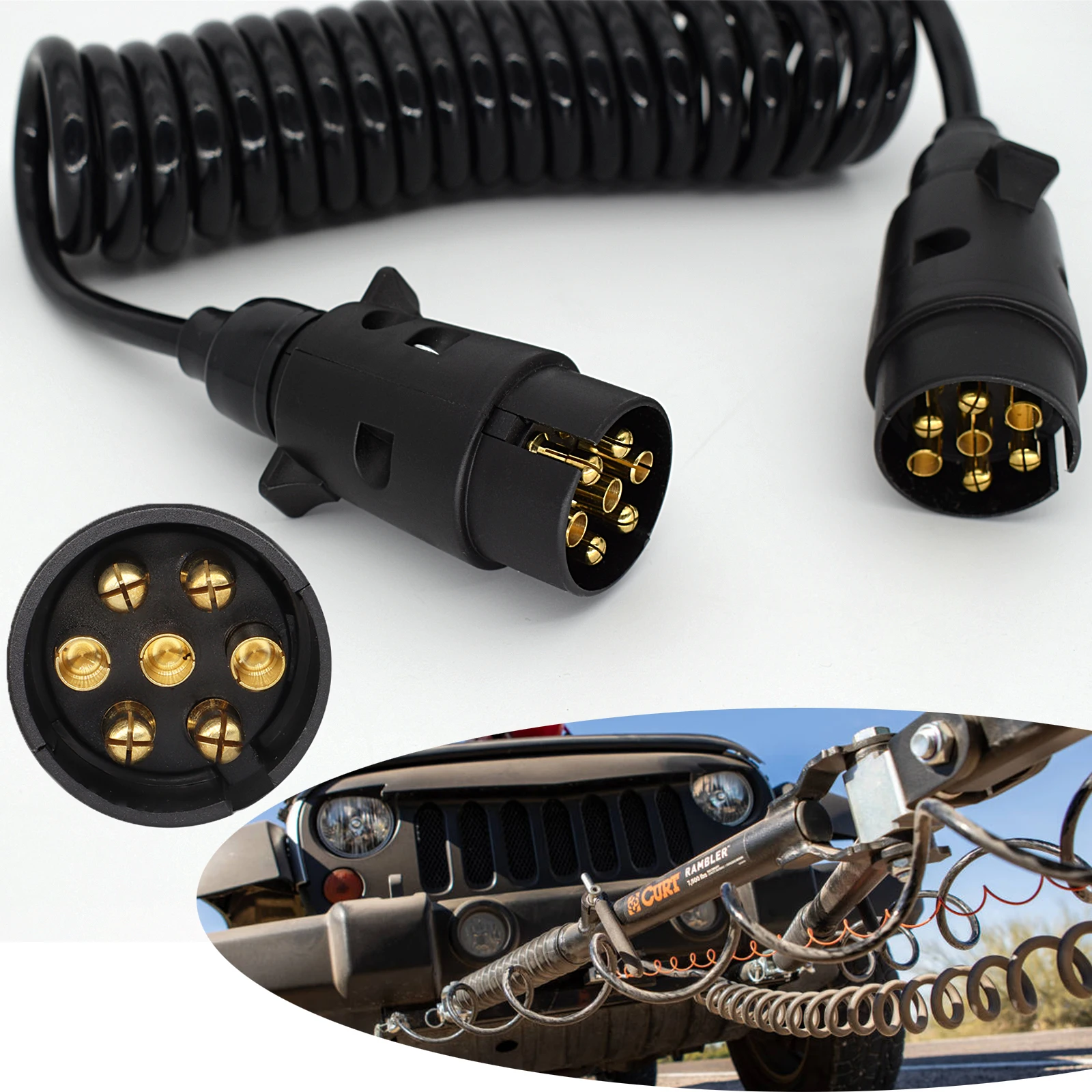 Cable extensión para luces de remolque 7 pines macho a macho - imagen 5