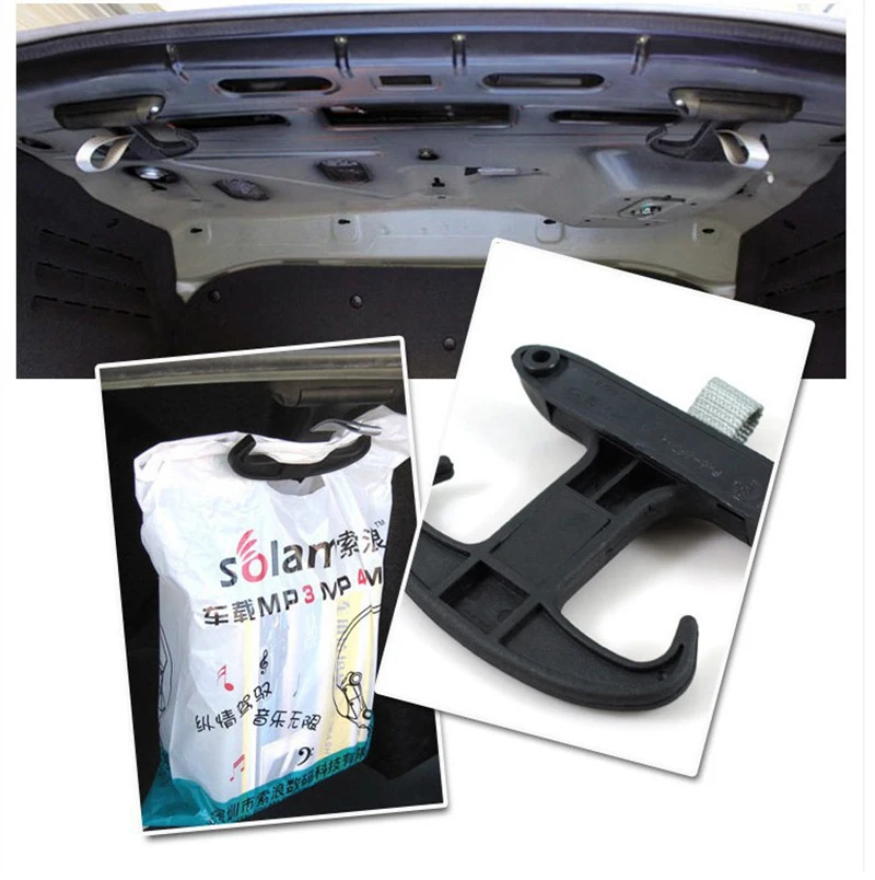 Gancho para maletero de coche, colgador de bolsa portátil con amortiguación para gancho oculto, estante de carga, gancho de bocina multifuncional negro, nuevo