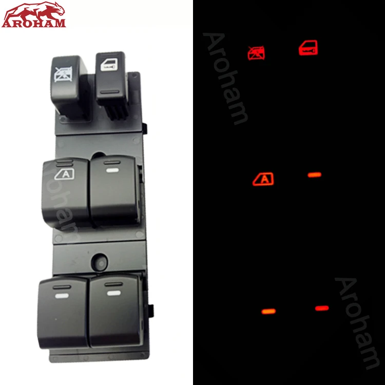 Neweast-Interruptor de ventana de energía eléctrica, 7 led, para Nissan Qashqai/Altima/Sylphy/Tiida/x-trail t 31, retroiluminación