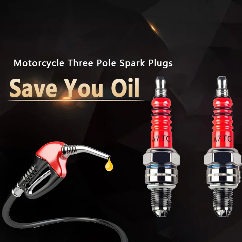 Bujía A7TC 3 electrodos 10mm alta rendimiento – Kart, ATV, Dirt Bike 50-150cc - imagen 2