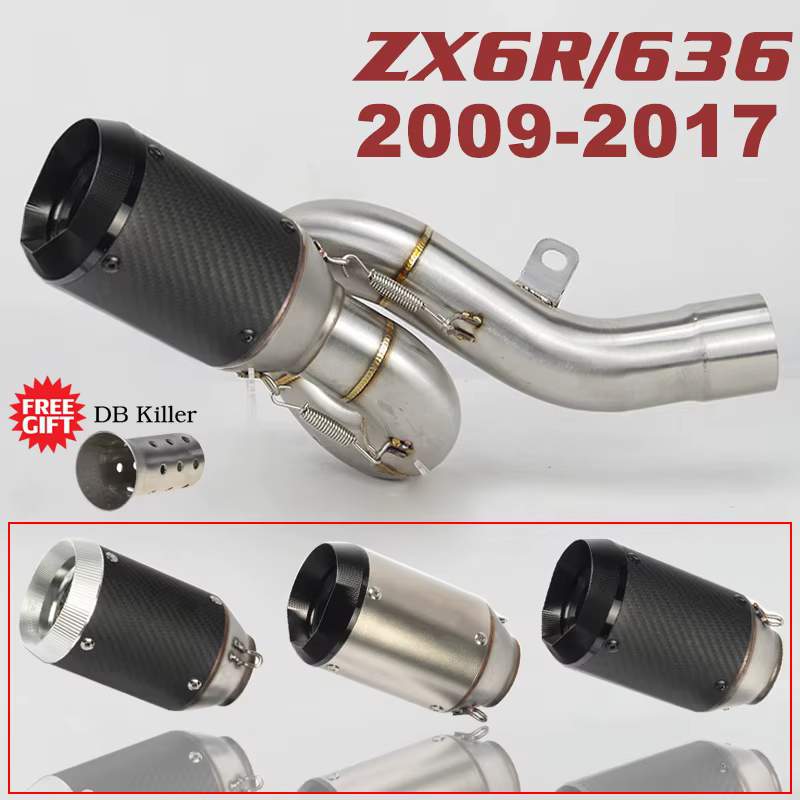 Escape slip-on de fibra de carbono 51 mm con db killer – Kawasaki ZX-6R 636 (2009-2017)