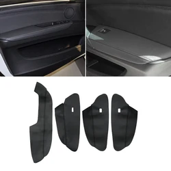 Cubierta de cuero para reposabrazos LHD para BMW X5 E70 2007 2008 2009 2010 2011 2012 2013 4 Uds Panel de reposabrazos de puerta de coche cubierta de piel pegatina embellecedora