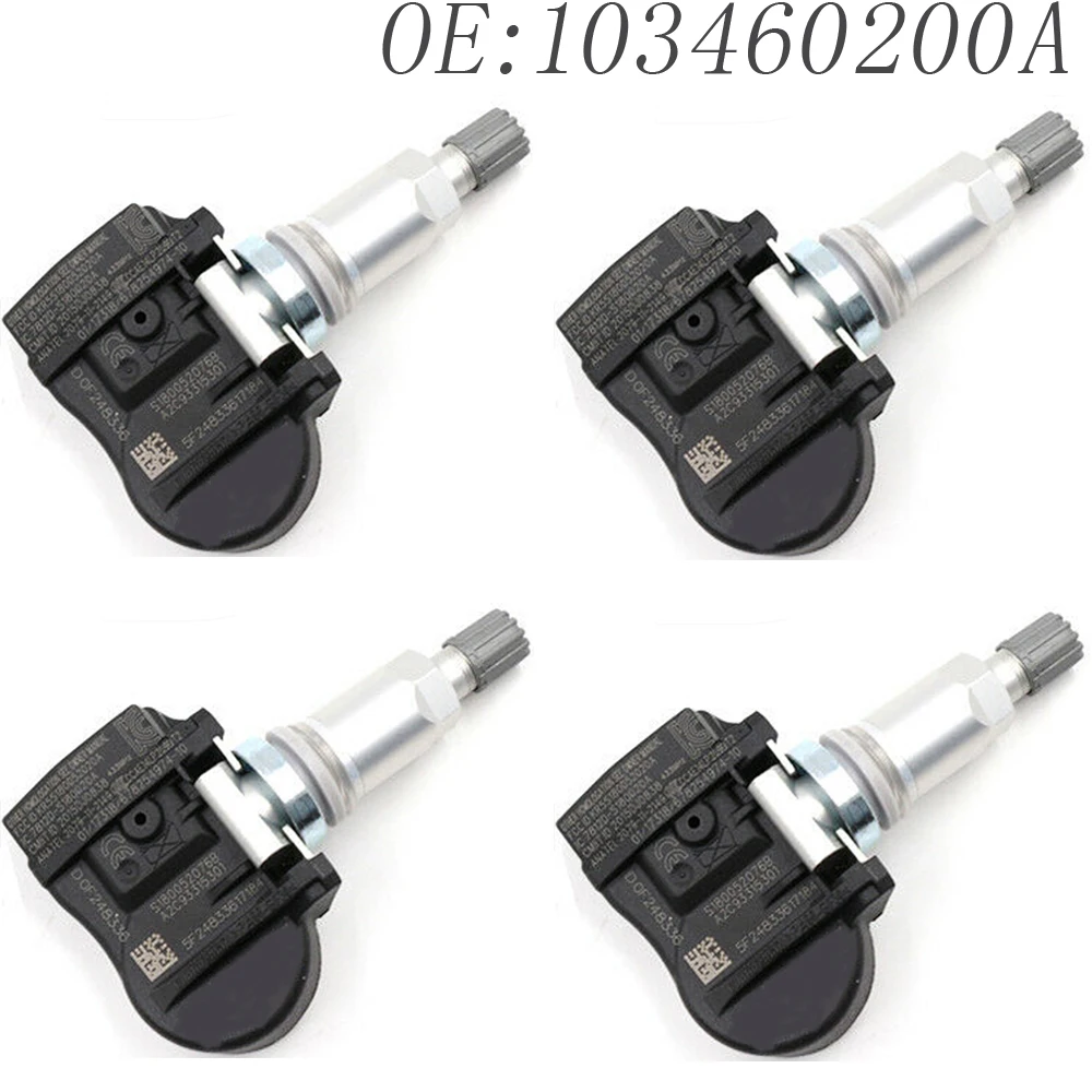 Cuatro sensores TPMS para vehículos Tesla