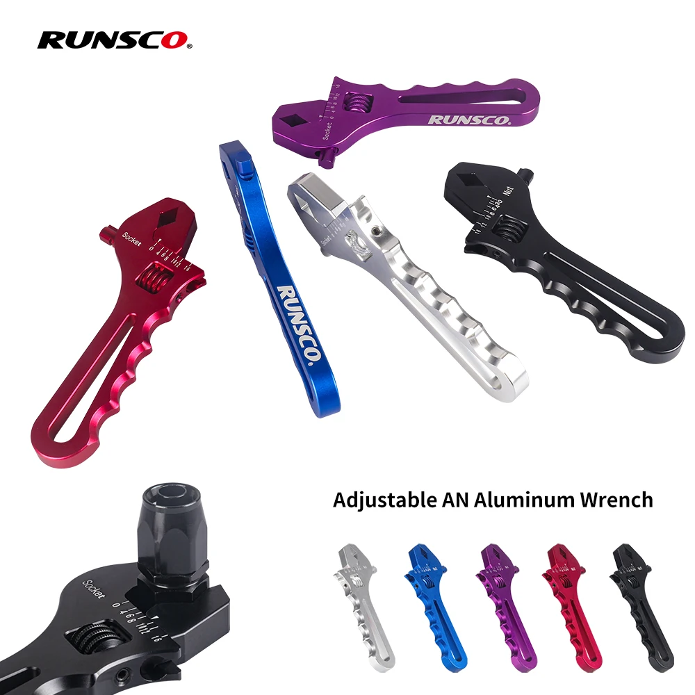 Llave aluminio ajustable extremo manguera aceite AN 3 4 6 8 10 12