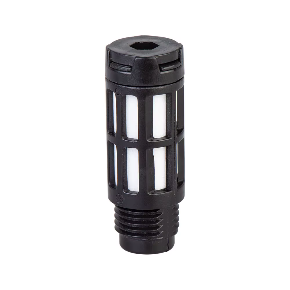 Silenciador Neumático Escape Aire 1/4PT Plástico Negro – Componente Mecánico