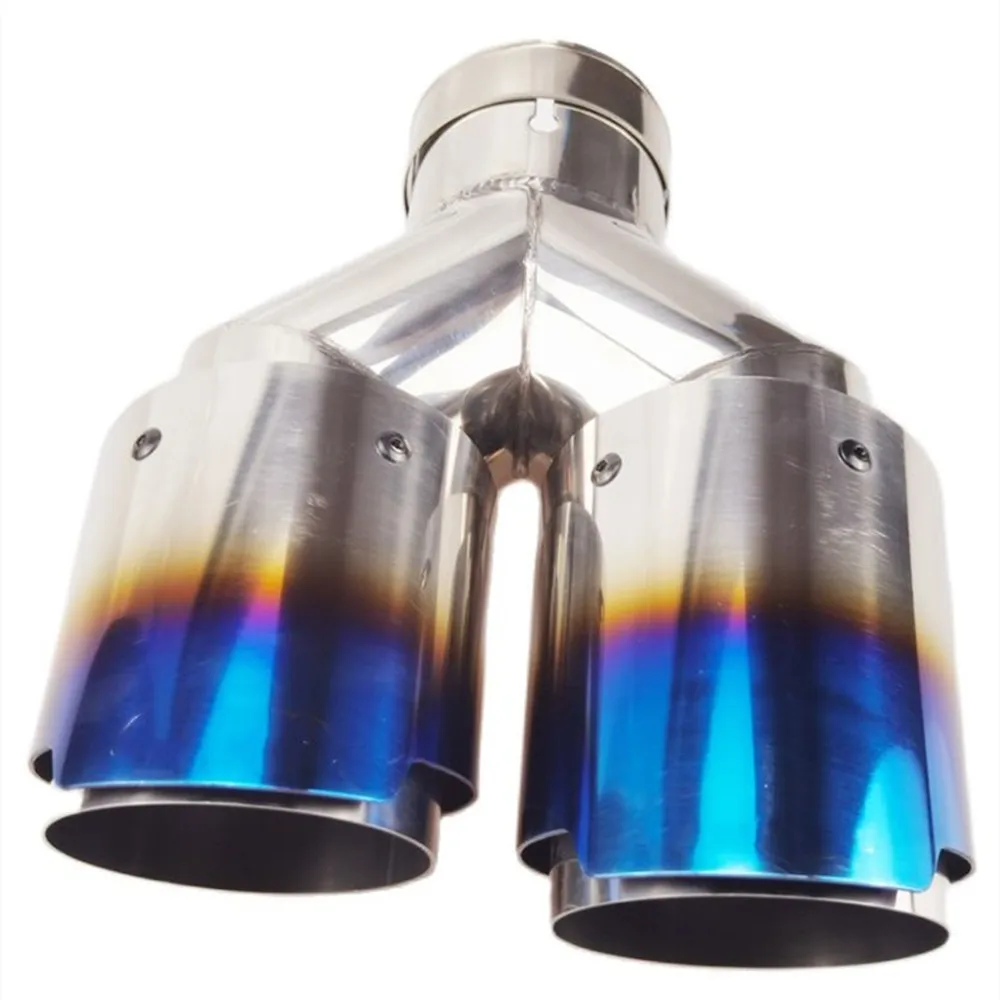 Tubo de escape universal doble Akrapovic azul acero inoxidable VW Golf - imagen 5