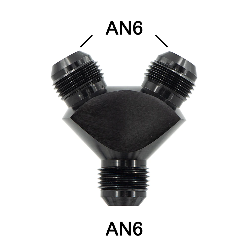 Adaptador Y Aceite AN6 Aluminio - Conexión Universal Negro para Motor