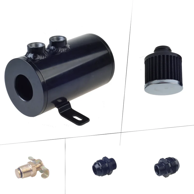 Tanque de aceite de aluminio con deflector universal OCT-1139 en Negro