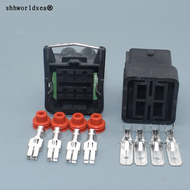 Shhworldsea Conector 4 pines 6,3 mm macho/hembra para VW 357941165 - imagen 2