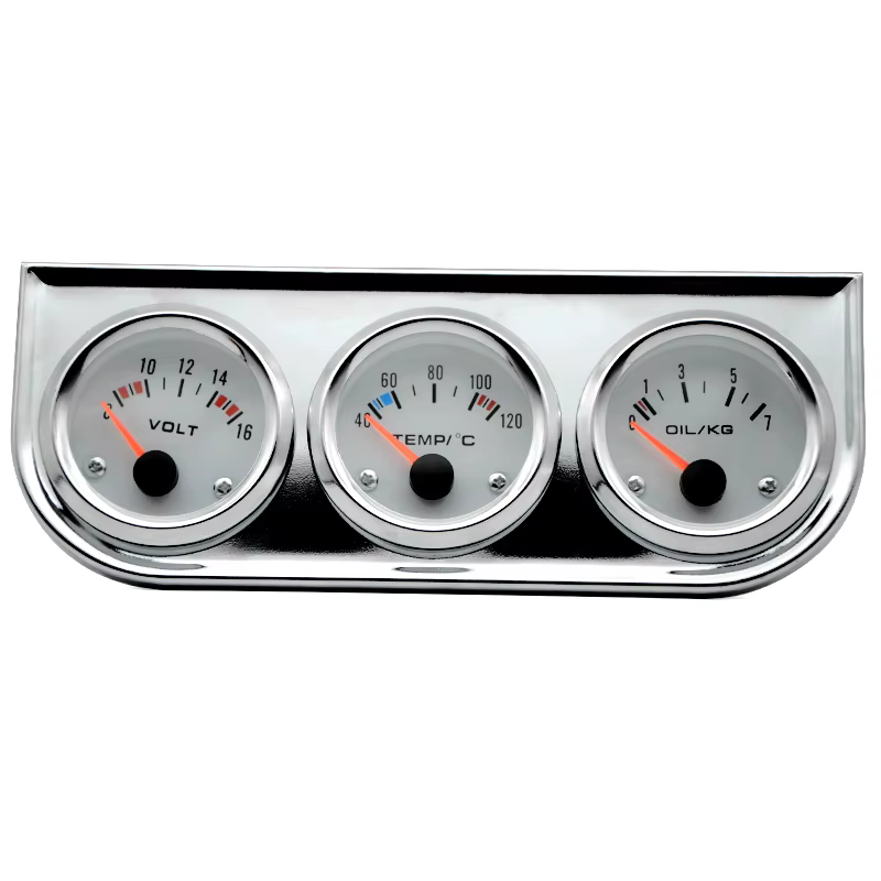 Kit relojes coche 3 en 1: voltímetro, temperatura y presión de aceite - imagen 2