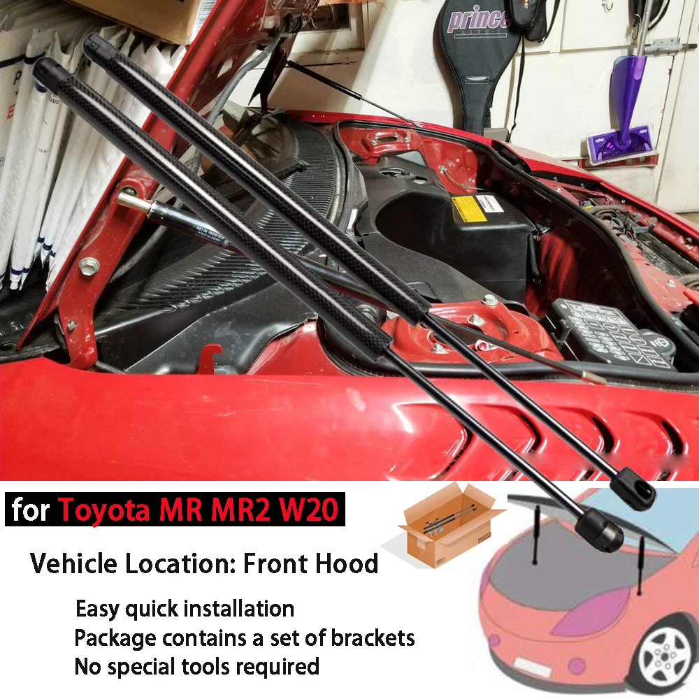 Puntales de capó fibra de carbono para Toyota MR2 W20 1989-1999 - imagen 2