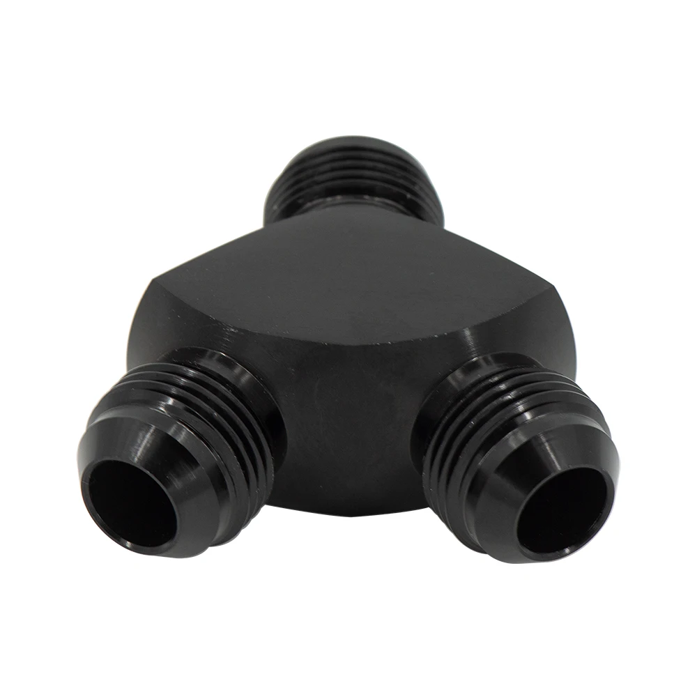 Adaptador en Y aluminio AN6 a AN12 para tubo de aceite negro - imagen 3