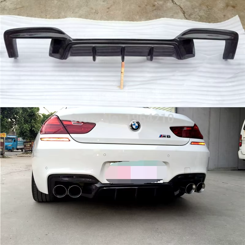 Difusor trasero de fibra de carbono montado en BMW