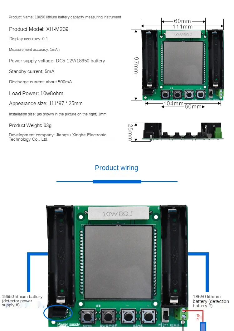 Módulo probador con pantalla LCD