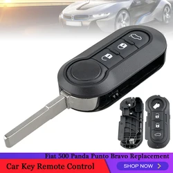 Carcasa de llave plegable Fiat 500, Panda, Punto y Bravo, 3 botones