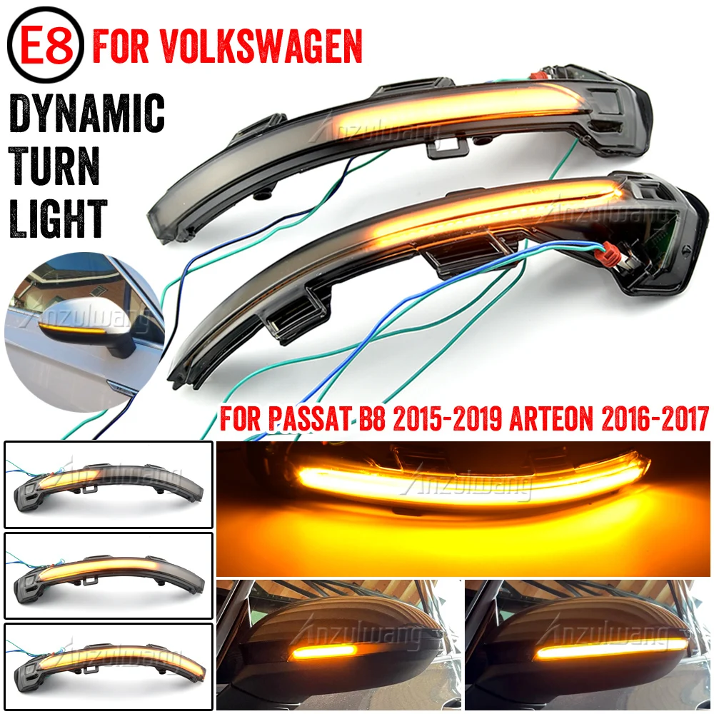 Intermitente dinámico LED de espejo para VW Passat B8 y Arteon