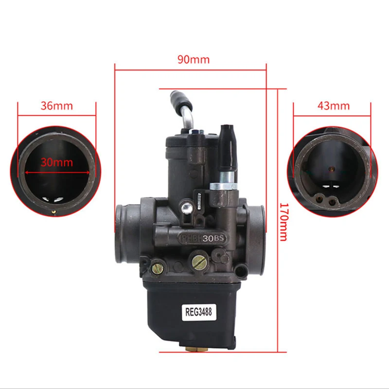Carburador ZSDTRP PHBH 30BS Dellorto para scooter 4T 125-300 cc - imagen 2