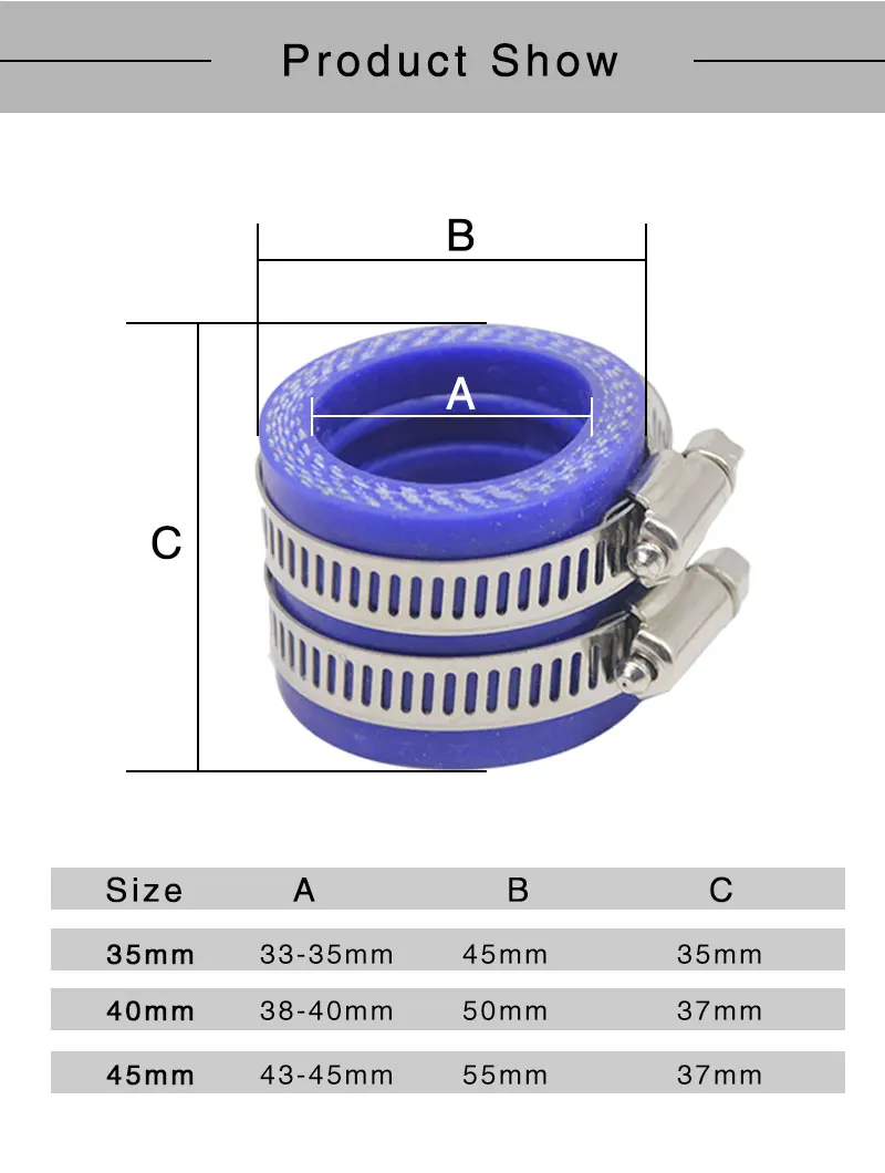 Adaptador goma carburador ZSDTRP 40mm – Mikuni Keihin Koso PWK - imagen 2