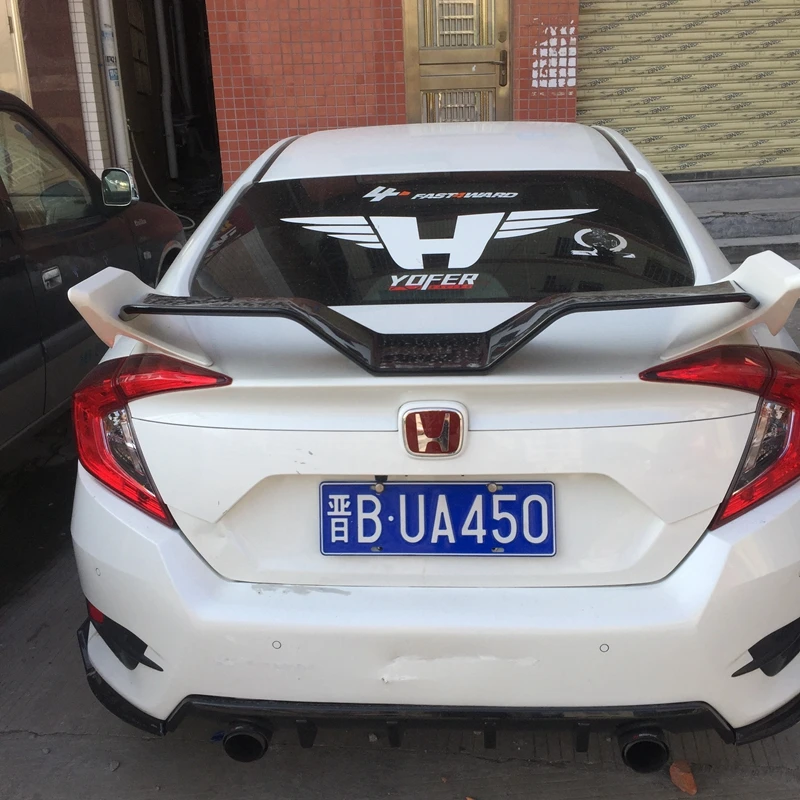Yofer Spoiler trasero ABS negro para Honda Civic 2016-2018 compatible - imagen 5