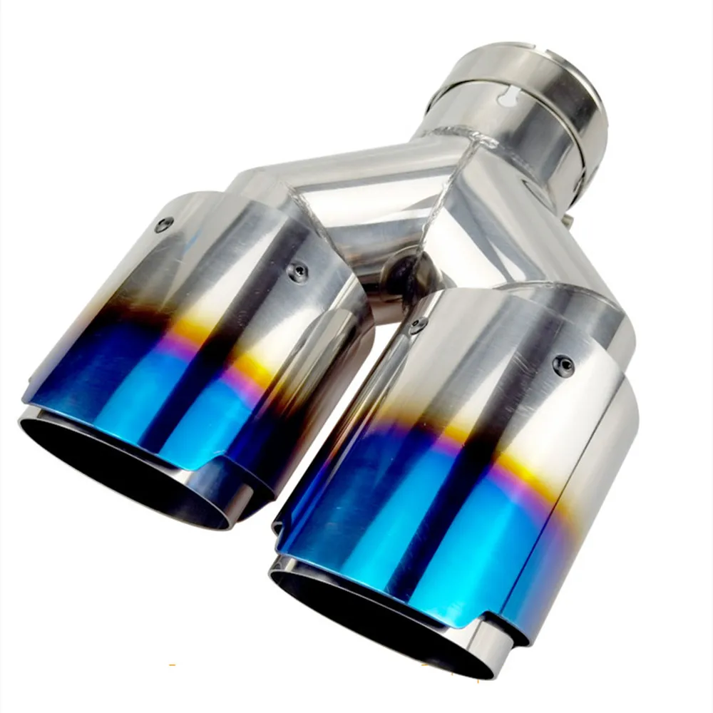 Tubo de escape universal doble Akrapovic azul acero inoxidable VW Golf - imagen 3
