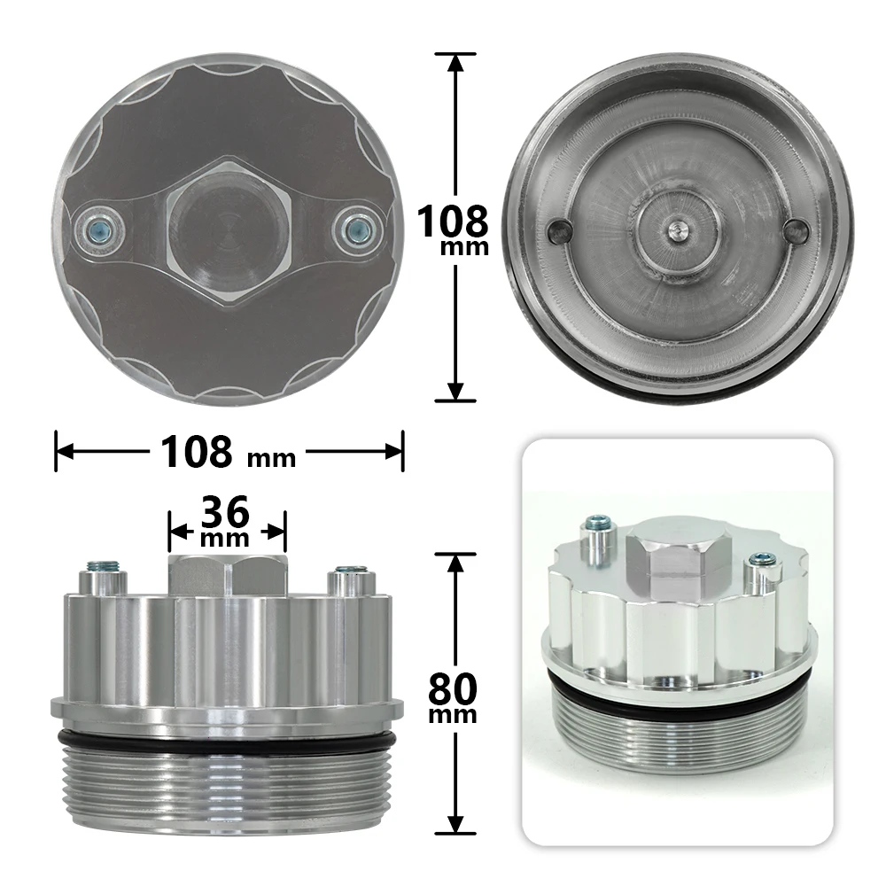 Adaptador tapa filtro aceite E38 Cap224 aluminio – BMW 730/735 V8